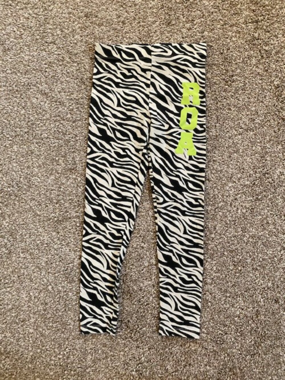 Rockets of Awesome Girl's Zebra print ROA Leggings Soft Stretchy Size 8
